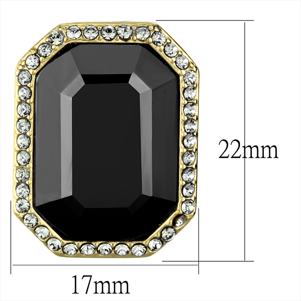 CJ2378 Wholesale Women&#39;s Stainless Steel IP Gold Top Grade Crystal Hematite Earrings