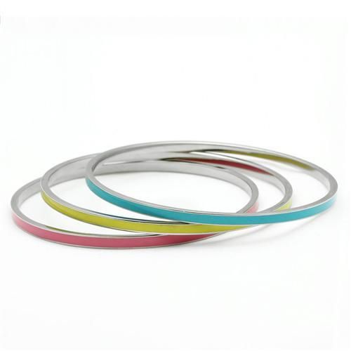 CJ241 Wholesale Women&#39;s Stainless Steel High polished Multi-color Bangles