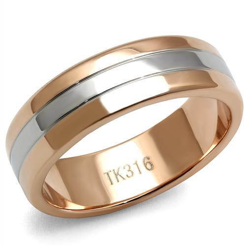 CJE2569 Wholesale Men&#39;s Stainless Steel Two-Tone IP Rose Gold Band