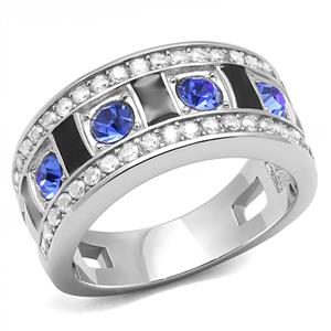 CJE3141 Wholesale Women&#39;s Stainless Steel Sapphire Top Grade Crystal Fashion Ring