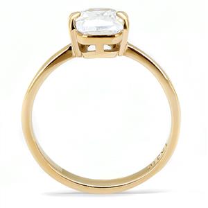 CJE3179 Wholesale Women&#39;s Stainless Steel IP Rose Gold Clear AAA Grade CZ Fashion Ring