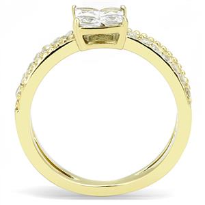 CJE3181 Wholesale Women&#39;s Stainless Steel IP Gold Clear AAA Grade CZ Fashion Ring