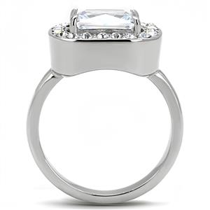 CJE3209 Wholesale Women&#39;s Stainless Steel Clear AAA Grade CZ Fashion Ring