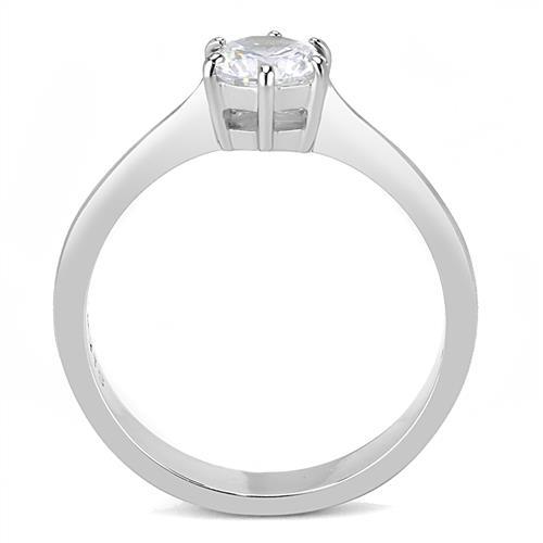 CJE3252 Wholesale Women&#39;s Stainless Steel AAA Grade CZ Clear Minimal Solitaire Ring