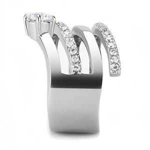 CJE3254 Wholesale Women&#39;s Stainless Steel Clear AAA Grade CZ Fashion Ring
