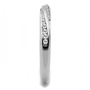 CJE3259 Wholesale Women&#39;s Stainless Steel Clear AAA Grade CZ Minimal Ring