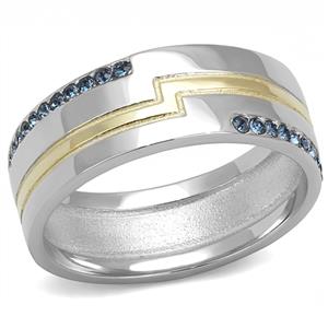 CJE3266 Wholesale Men&#39;s Stainless Steel Two-Tone IP Gold Montana Top Grade Crystal Band