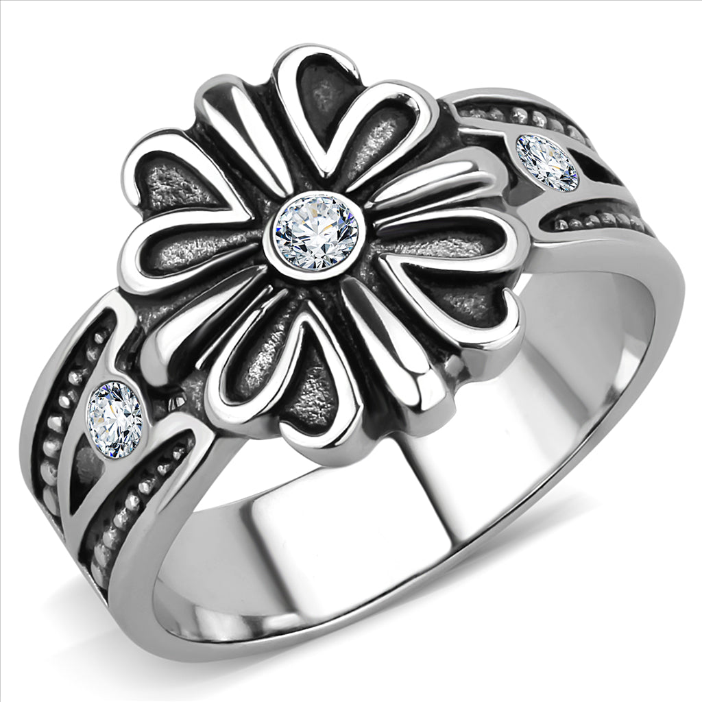 CJE3462 Wholesale Men&#39;s Stainless Steel Synthetic Celtic Floral Ring
