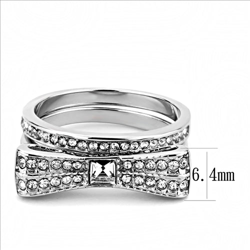 CJE3506 Wholesale Women Stainless Steel High polished (no plating) Top Grade Crystal Clear  Ring