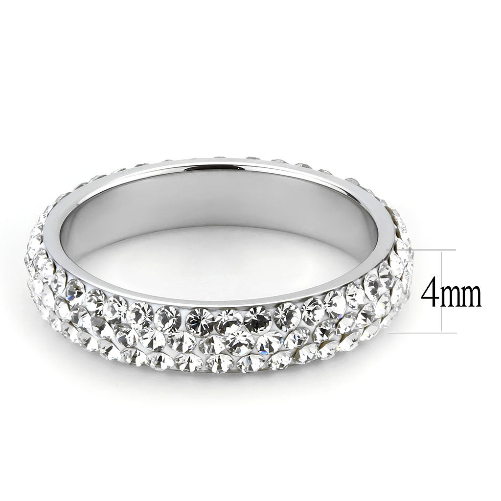 CJ3533 Wholesale Women&#39;s Stainless Steel Top Grade Crystal Clear Infinite Sparkles Ring