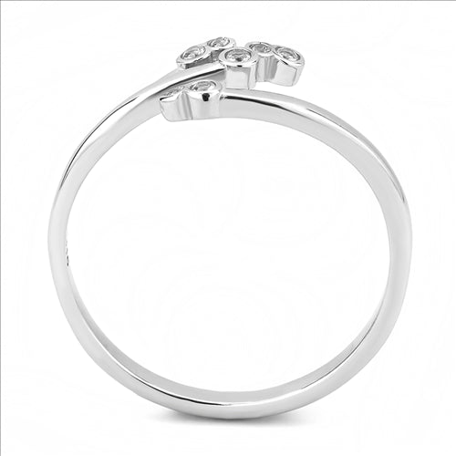 CJE3570 Wholesale Women&#39;s Stainless Steel No Plating AAA Grade CZ Clear Minimal Ring