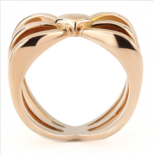 CJE3575 Wholesale Women&#39;s Stainless Steel IP Rose Gold Heart Ring