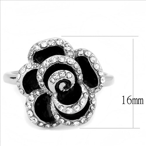 CJE3577 Wholesale Women&#39;s Stainless Steel No Plating Women Top Grade Crystal Clear Rose Ring
