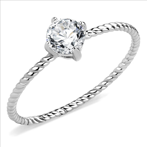CJE3604 Wholesale Women&#39;s Stainless Steel AAA Grade CZ Clear Minimal Ring