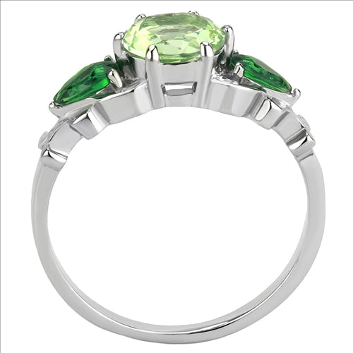 CJE3610 Wholesale Women&#39;s Stainless Steel Synthetic Peridot Ring