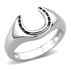 CJE3619 Wholesale Men's Stainless Steel Horseshoe Ring - Cerijewelry
