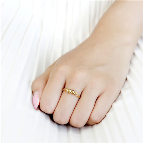 CJE3626 Wholesale Women&#39;s Stainless Steel IP Gold Minimal Coil Ring