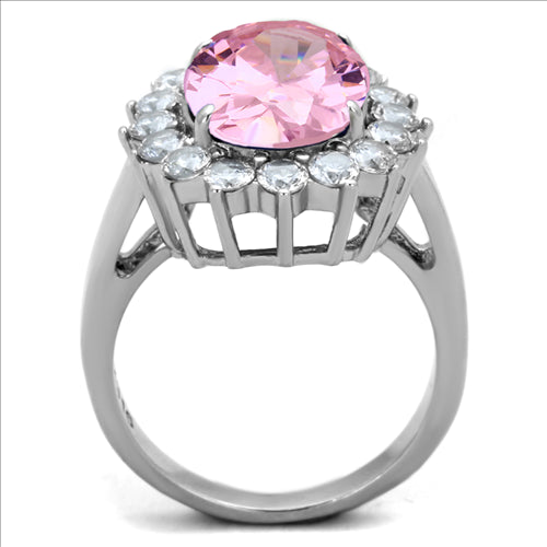 CJE3676 Wholesale Women&#39;s Stainless Steel High polished Synthetic Rose Royalty Ring