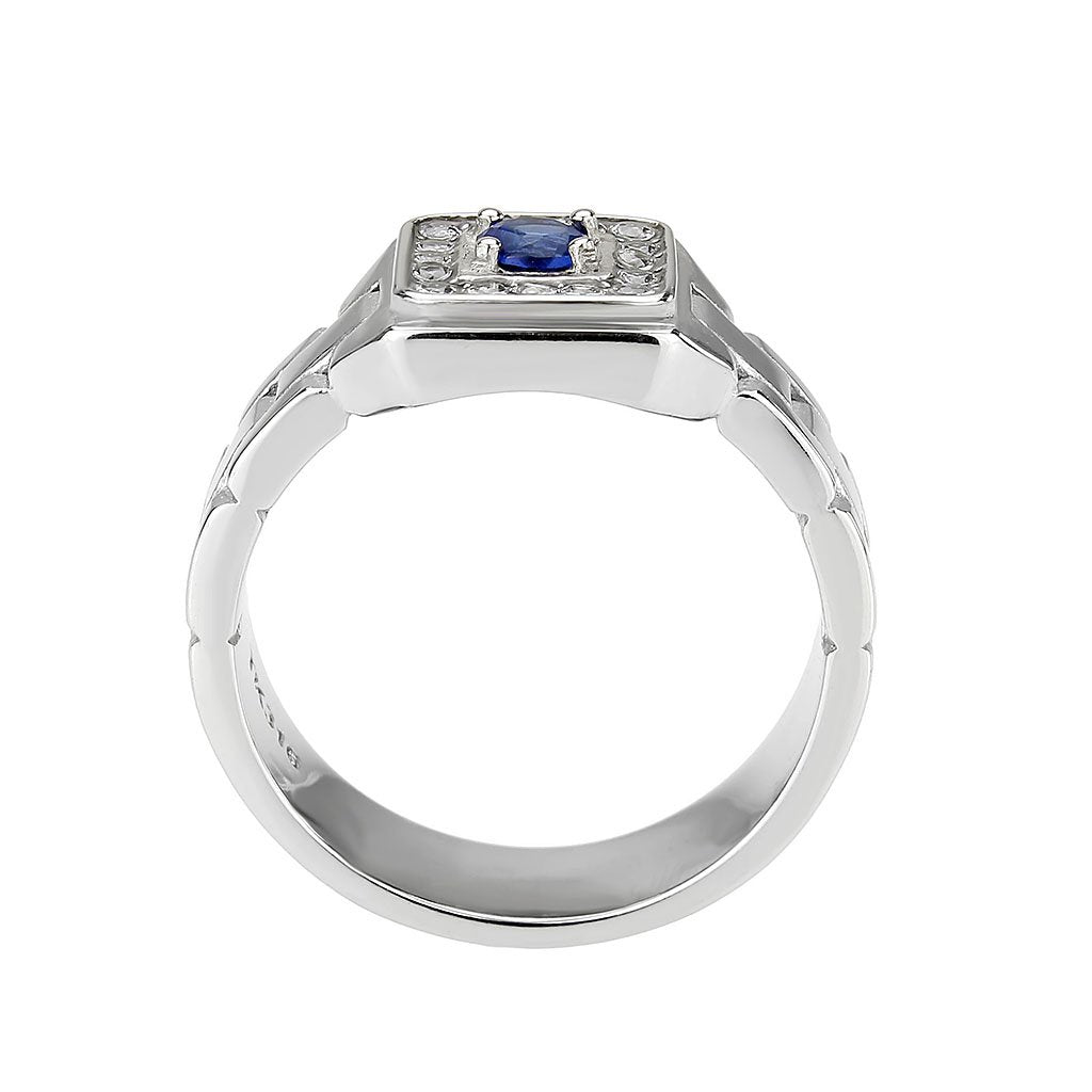 CJ3771 Wholesale Men&#39;s Stainless Steel Montana Blue Ring