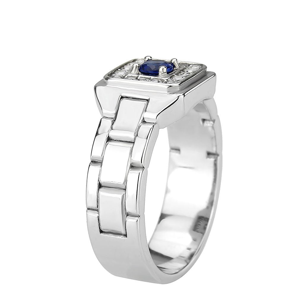 CJ3771 Wholesale Men&#39;s Stainless Steel Montana Blue Ring