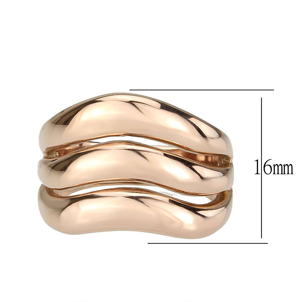 CJ3799 Wholesale Women&#39;s Stainless Steel IP Rose Gold Dome Ring
