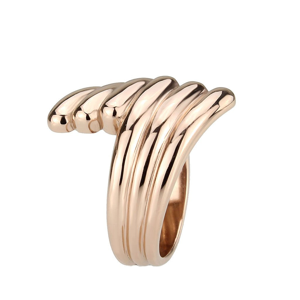 CJ3800 Wholesale Women&#39;s Stainless Steel IP Rose Gold Wrap Ring