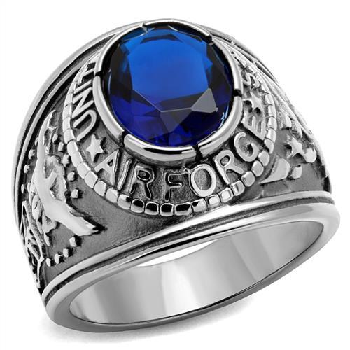 CJ7873OS Wholesale - Stainless Steel &quot;United States Air Force&quot; Sapphire Ring