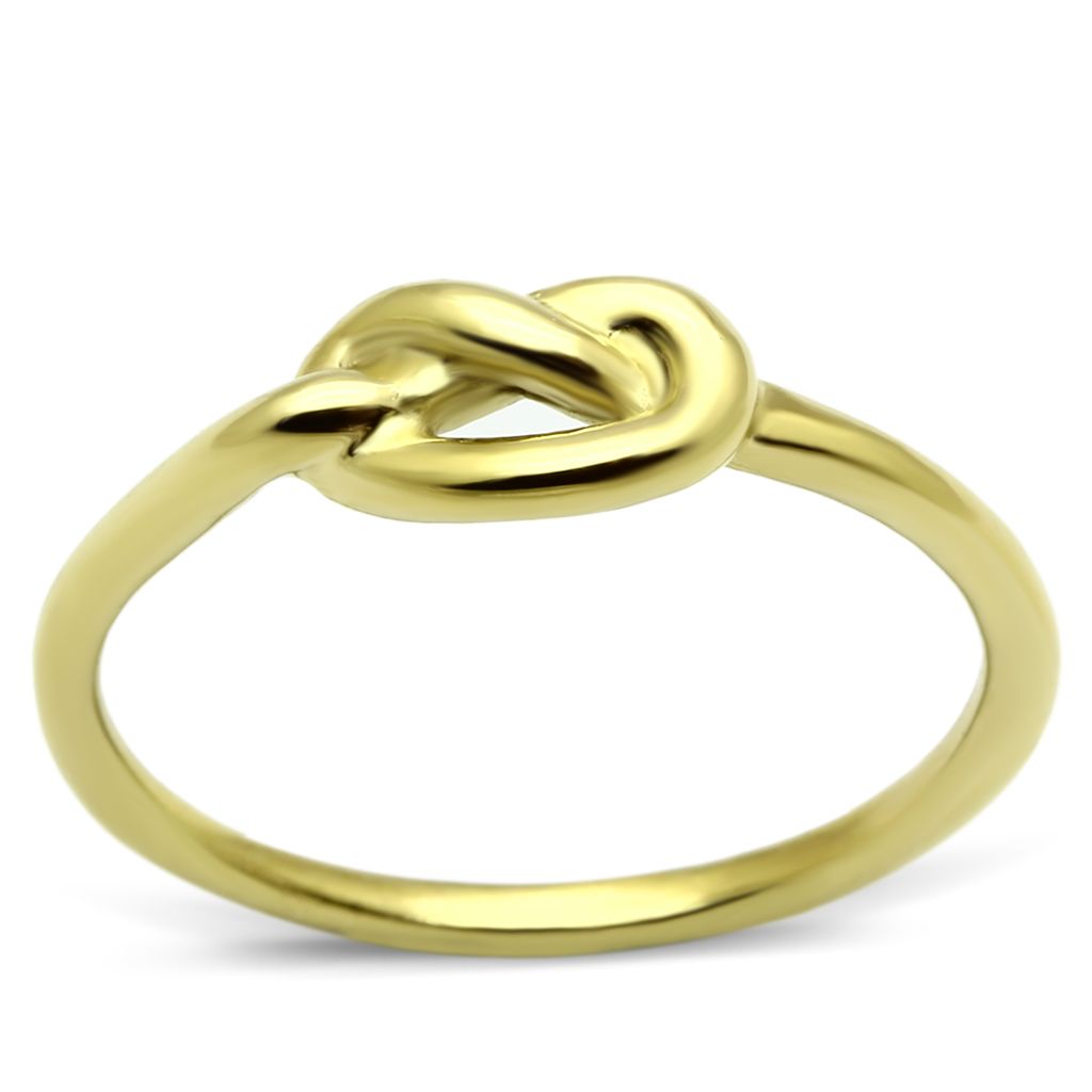 CJ630G Wholesale Women&#39;s Stainless Steel IP Gold Minimal Love Knot Ring