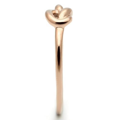CJ630R Wholesale Women&#39;s Stainless Steel IP Rose Gold Minimal Love Knot Ring