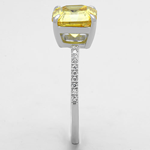 CJ175 Wholesale Women&#39;s 925 Sterling Silver Rhodium Cubic Topaz Square Ring