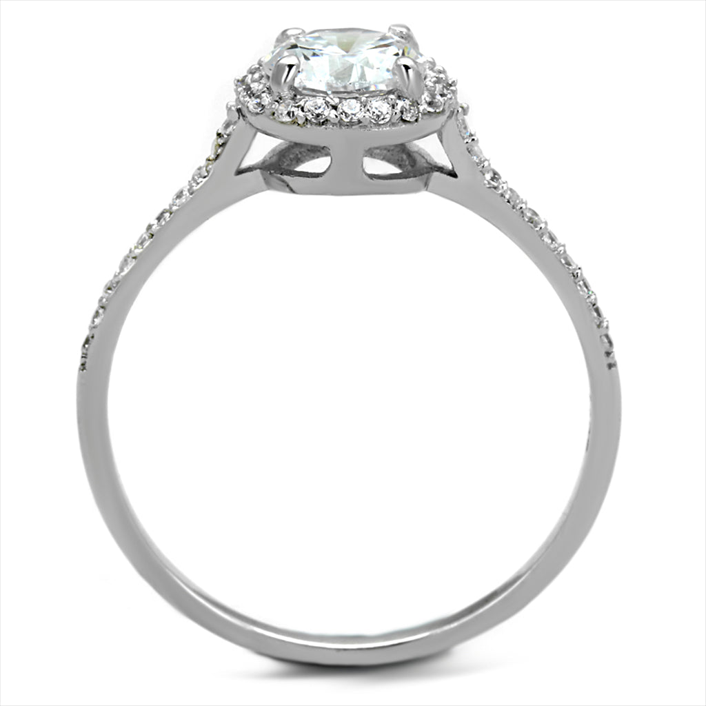 CJ190 Wholesale Women&#39;s 925 Sterling Silver Rhodium AAA Grade CZ Clear Ring