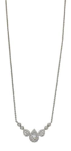 CJE4738S Women&#39;s Triple Drop CZ Pendant Necklace 925 Sterling Silver